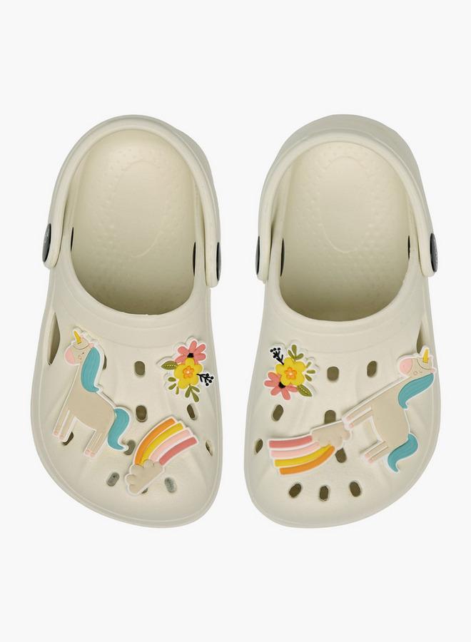 Aqua Girls Unicorn Jibbitz Charm Clogs - Image 3